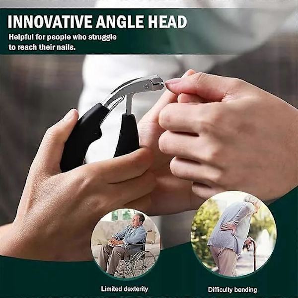 Sherum Clipmaster Pro, Ergonomisk vinklet negleklipper for eldre[qb] Elbow