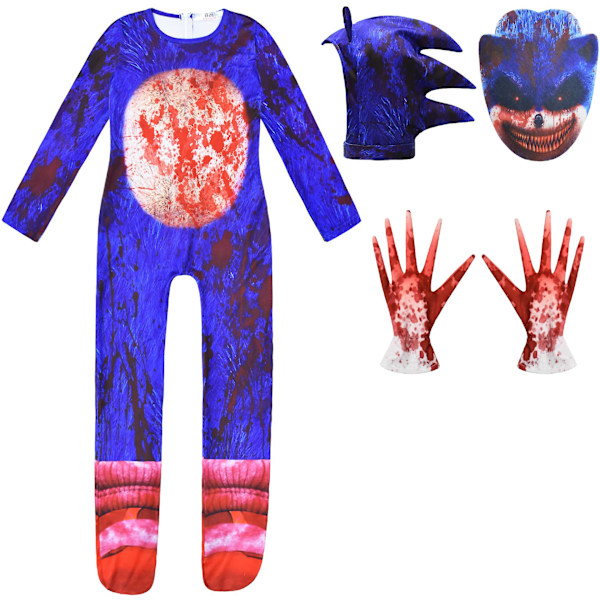 Halloween-kostym Sonic Semesterfest Karaktärsmodell Jumpsuit 1930 150 cm