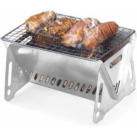 Mini sammenleggbar og mobil grill - Grilloverflate ca. 16cm x 21cm