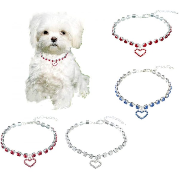 Pet Single-Flow Rhinestone katt og hund smykker kjæledyr krage annonse Pink L