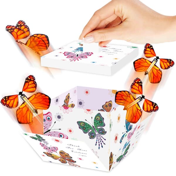 Pop-Up Sommerfugl Overraskelsesgaveeske, 3D Flygende Sommerfugl Eksplosjonsboks til Valentinsdag, Jul og Konfirmasjon 3