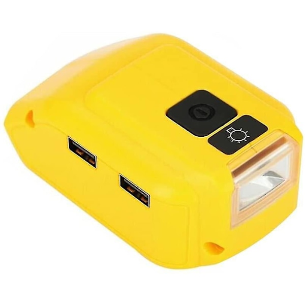 USB-laderkonverter, dobbel laderadapter USB Dcb090 for Dewalt 14.4v 18v 20v Li-ion batterilading Conv.