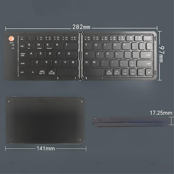 Mini Bluetooth-tangentbord Bärbar Vikbart Trådlöst Tangentbord för IOS/Android/Windows Surfplatta Mobiltelefon Tangentbord