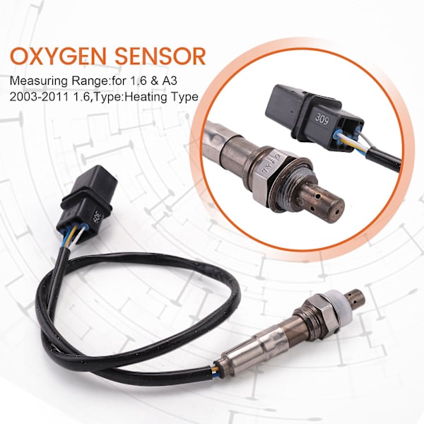 5-leder Lambda Sensor 06A906262BR til V#W Golf Plus 1.6 & A3 2003-2011 1.6 Probe Enheder 06A906262CF[qb]