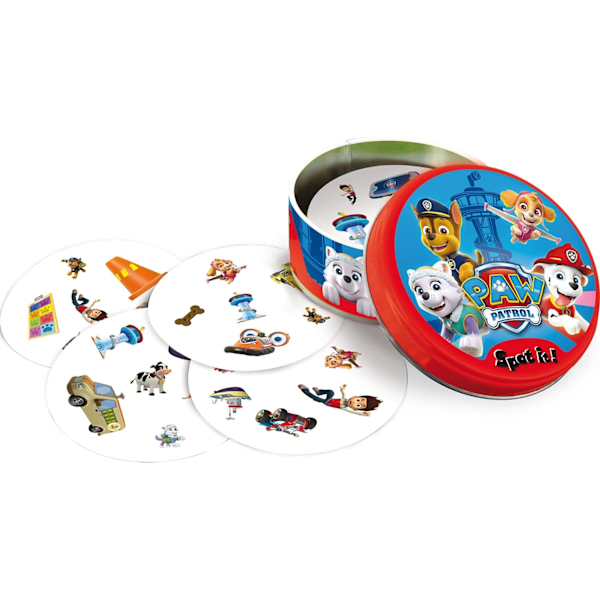 Spot It! Paw Patrol - Rakastettu perheen korttipeli! Hauska yhdistämispeli lapsille, 4+ vuotta, 2-5 pelaajaa, 10 minuutin peliaika, valmistettu