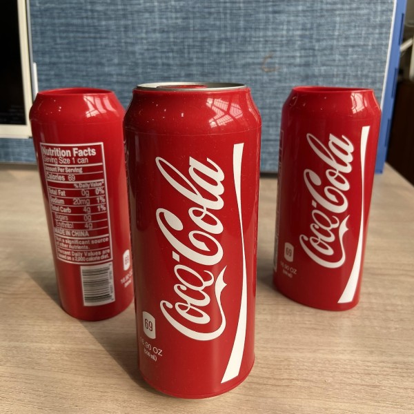 3 lyckliga silikon Coke Cover Coke Kan dricka Cover Coke Cup Cover, Röd, 500ml