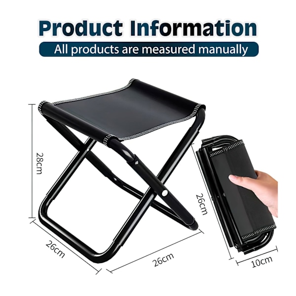 Fällbar campingpall, 2-pack, bärbar utomhusfällbar resestol, campingpall fällbar pall, fällbar campingpall
