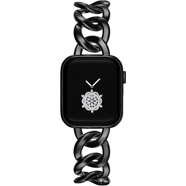 38/40/41/mm 42/44/45mm Naisten kulta Klassinen ketju Älykello ranneke Yhteensopiva Apple Watch Series Band 9/8/7/SE/6/5 Tyylikäs Vaihdettava hihna MUSTA BLACK 42/44/45/49MM