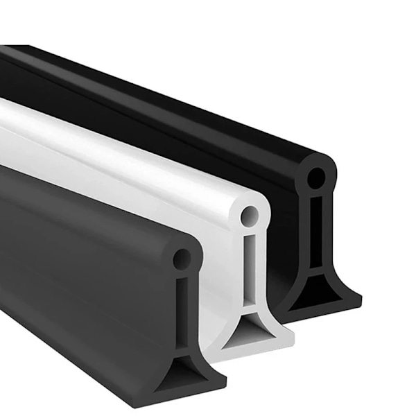 Silikon Vattenstopp Toalett Badrum Vattenretentionsremsa Duschrum Våt Separation Blockeringsdamm Flood Barrier 1st (1M, Vit)