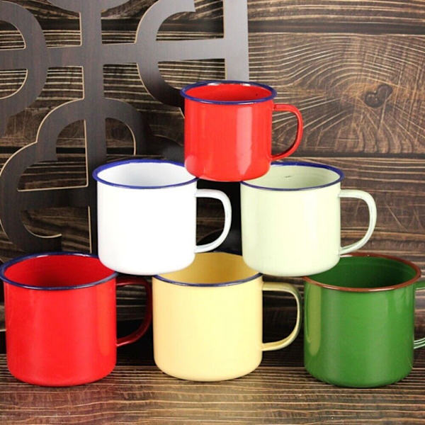 Muggar Koppar Emaljerad mugg VIT White