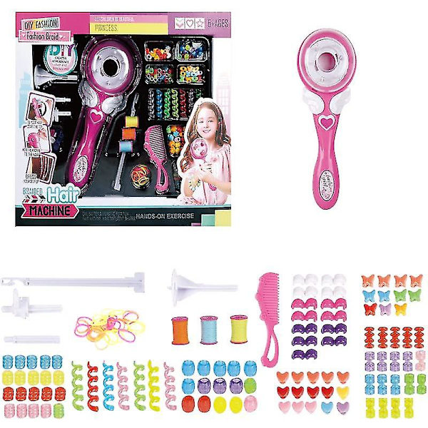 Automaattinen hiustenpunontakone Sähköinen hiustenpunontakone DIY hiustenmuotoilutyökalu Hiustenkierrin Kampaamotyökalusarja Teini-ikäisille tytöille Lapsille Hair Braider 2