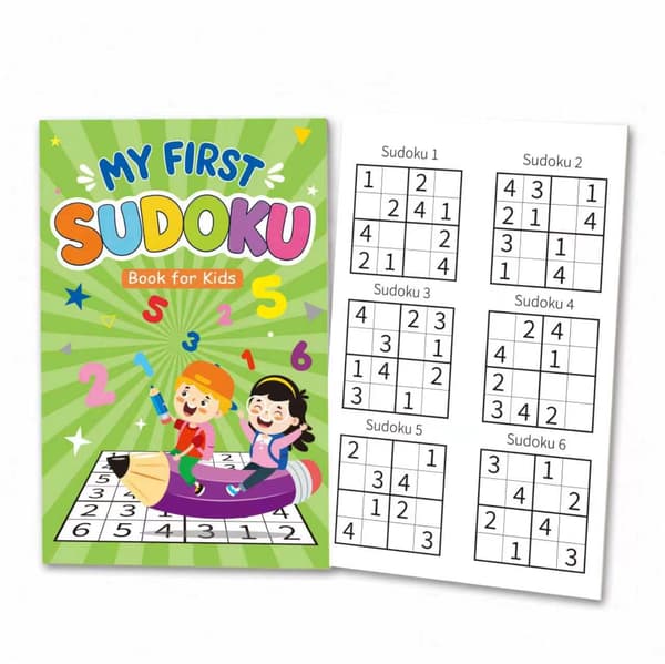Sudoku Logik Puslespilsbog til Børn 3-6 År, Tidlig Læring Koncentrationstræning Aktivitetsblok