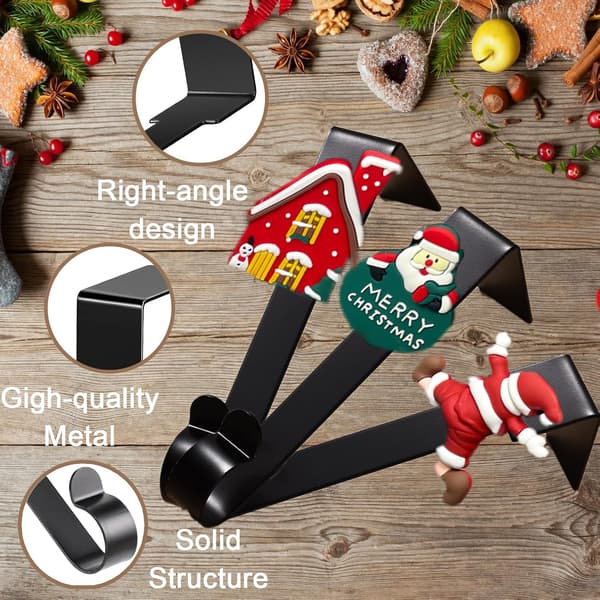 Julstrumphängare för spiselkrans, julstrumphängare för öppen spis, julstrumpkrok (4-pack)