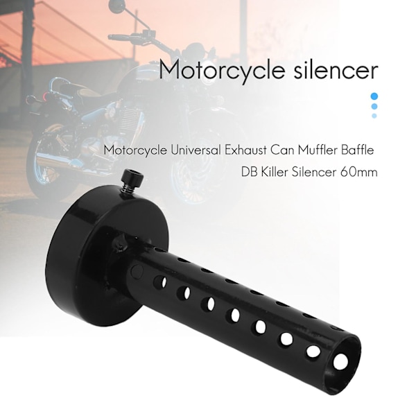 Motorsykkel Universal Eksospotte Lyddemper Baffle Db Killer 60mm