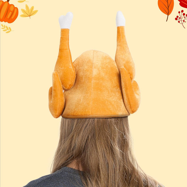 2 stk. Thanksgiving Stegte Tyrkehuer, Halloween Nyhedshuer til Børn Kvinder & Mænd, Thanksgiving Party Favor Forbrugsvarer, Thanksgiving Kostume