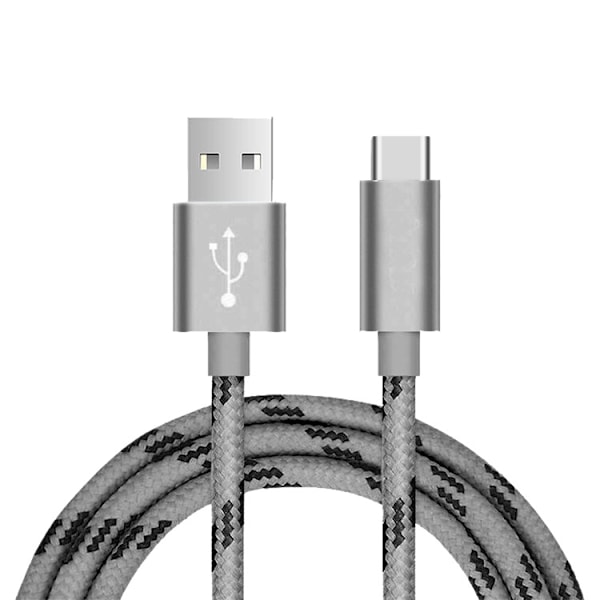 2m flätad laddningskabel USB typ-c laddare för Samsung Galaxy -- 5-pack