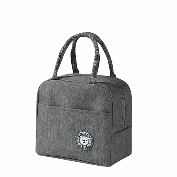 Ny Bärbar Termisk Värmeisolerad Lunchbox Kylare Väska - WELLNGS Grey