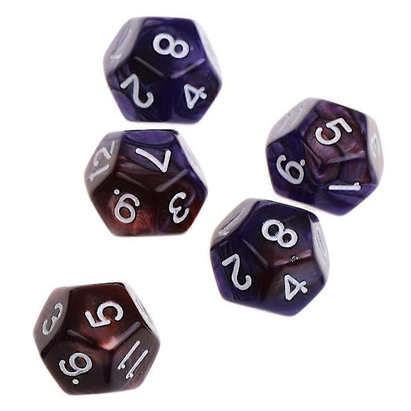 10 stk. 12-sidet terning D12 Polyhedral terning til terning hvid{h} Purple Coffee