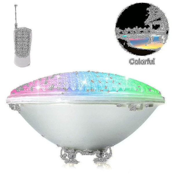 Led Poolbelysning, 18w Par56 Rgb Swimming Pool Light. Undervands Spotlys Med Fjernbetjening Poolbelysning, 12v Ac / Dc Ip68 Vandtæt Poollampe Fe