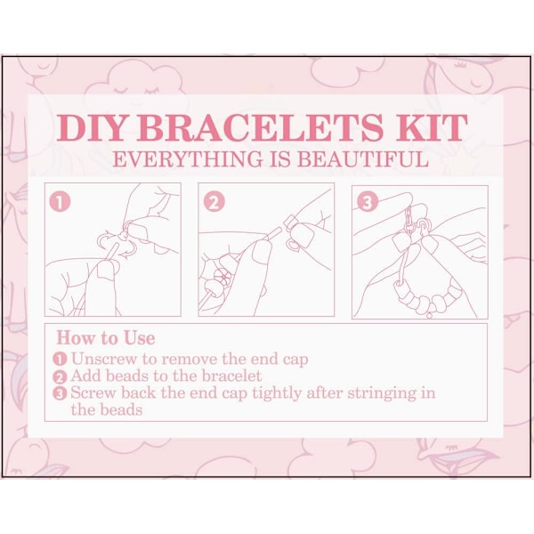Julekalender Armbånd 2024 til Piger 24 Dage Julegavekalender DIY Smykkefremstillingskit Blind Box 22 Charm Perler 2 Armbånd (Sort)