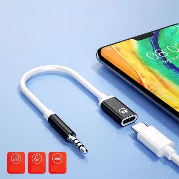 3,5 mm han til Type C hun hovedtelefonstik adapter USB C til Aux lydkabel{yh}