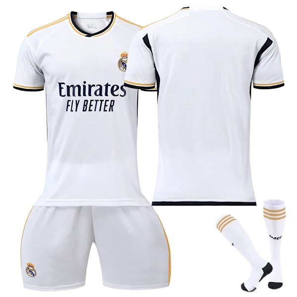 Real Madrid Bellingham Nr 5 Tröja Set Tränings T-shirt Kostym för Barn Vuxna Säsong 23-24 Vit Utan Nummer Set A 2 Vit Utan Nummer Set A White No Num Set A Size 16