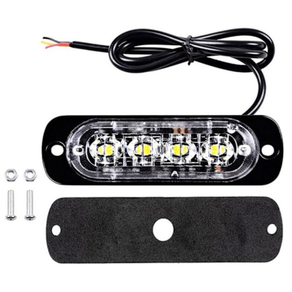 4 stk. Strobe blinkende advarselslys GUL 4STK 4STK Gul Yellow 4Pcs-4Pcs