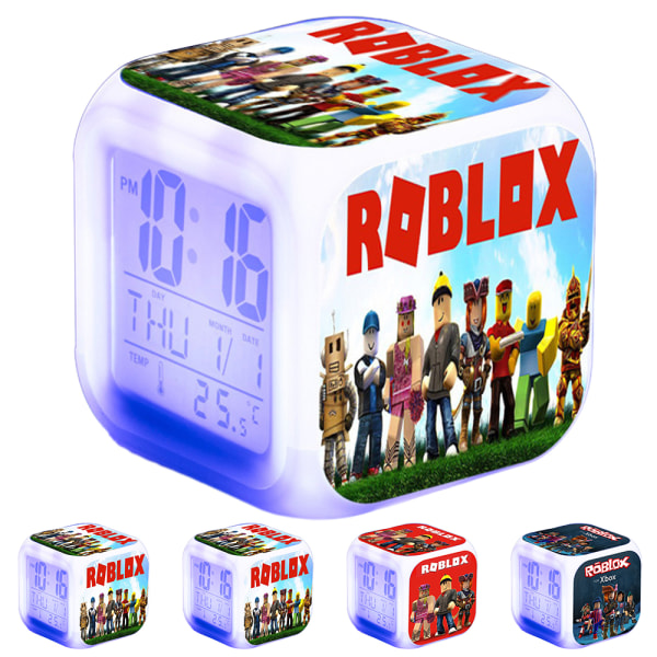Roblox väckarklocka 7 färger byter Anime väckarklocka barn present C