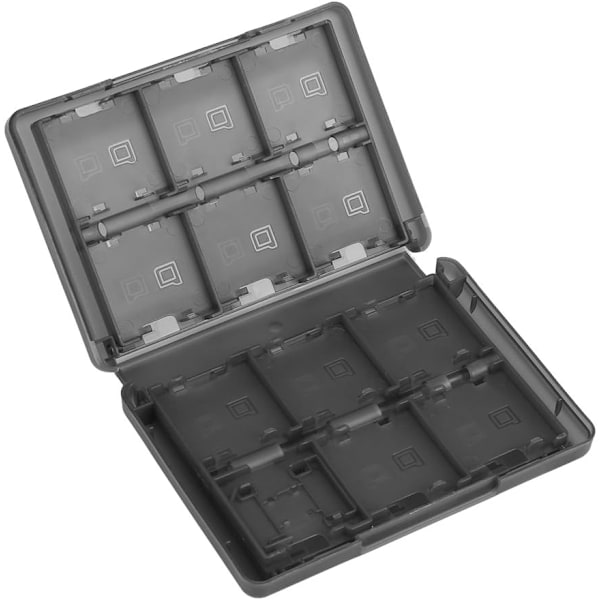 28 i 1 PP Plast Oppbevaringsboks for 3DS DSL DSI LL Videospill Svart