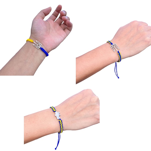 Ukraina Armband Handgjort Vävt Snöre Armband Par Smycken Flätade Armband Ukraina Armband Present till Kvinnor Män A 0.01