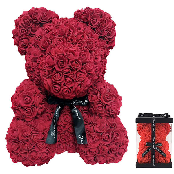 Valentinsdagsgaver til hende, Rose Bear Rose Teddy B Dark Red