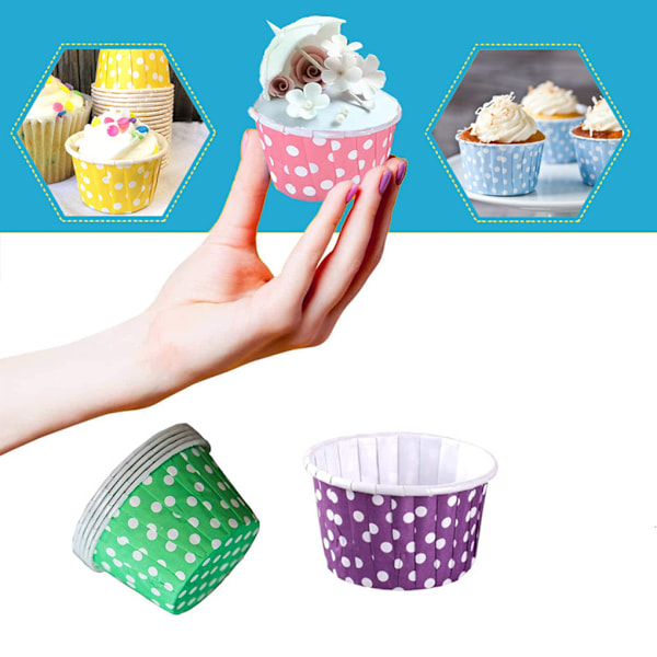 50 st Glassbägare Dessertskålar för Fryst Yoghurt Cupcake Tårta Dot/Yellow