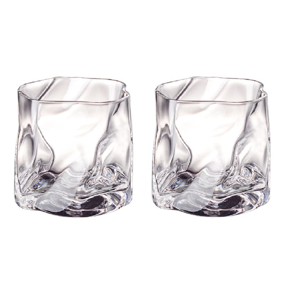 2 PCS thickened irregular glass twist cups