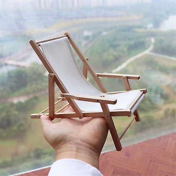 1:6 Dockhus Mini Stol Fällbar Däck Lounge Stol Strand Stol Möbler Dekor A