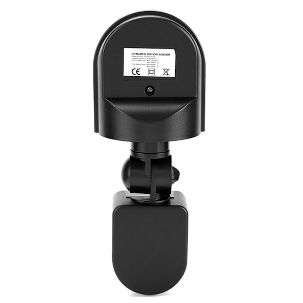 110V-240V Justerbar PIR Bevægelsessensor Infrarød Sensor Detektor Lysswitch (Sort)