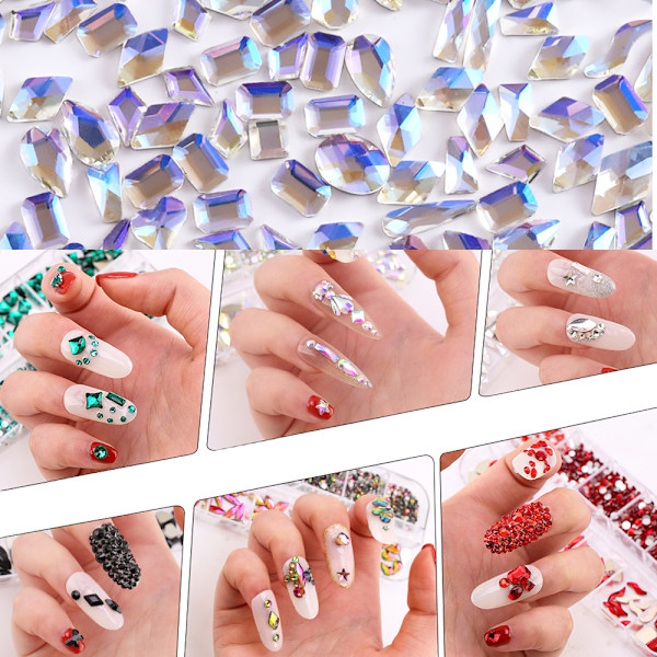 Fladt, specialformet diamant neglekunst