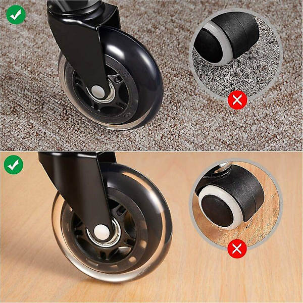 Kontorstolhjul 5 stk, 10x22mm Svingbare Hjul for IKEA Stoler, 360° Stille Rulling, Holdbar, Ripebeskyttelse