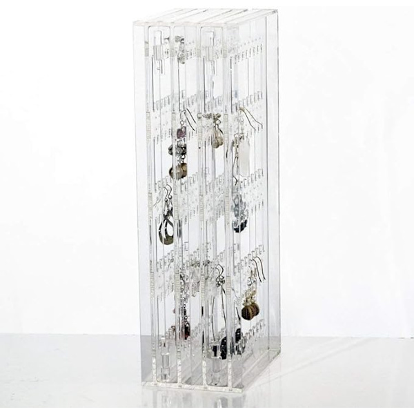 Hopfällbar smyckeshållare, smyckesförvaringshållare, smyckesdisplay, örhänge, förvaringshållare, halsbandshållare, örhängen, display, halsband, transparent, presentidé för