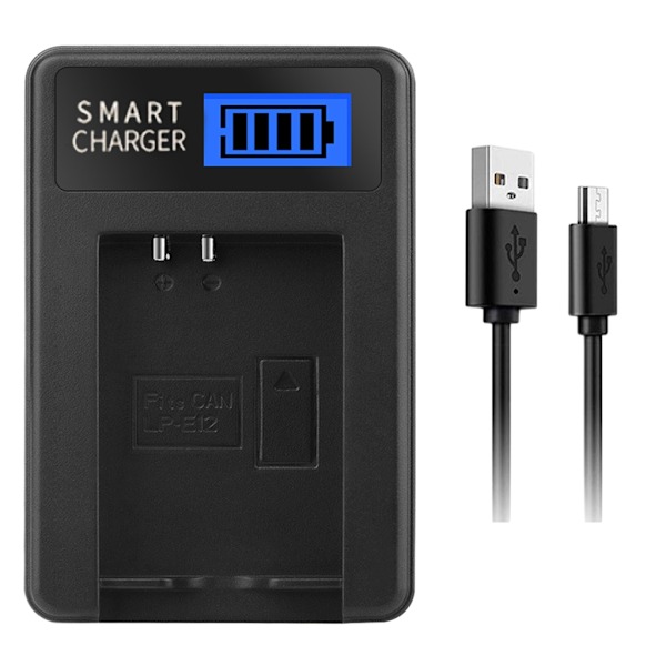Bærbar LP-E12 LP E12 LCD USB Batterilader for Canon EOS M, EOS Rebel SL1, EOS 100D Stay Power