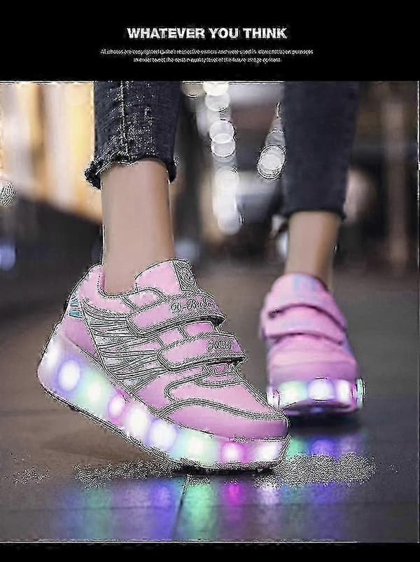 LED-rullakengät lapsille vilkkuvilla pyörillä pink 32