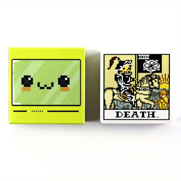 1 sett Bit Fantasy Tarot Åtte-biters Pixel Tarot Kvadratkortstokk 78 stk Brettspillkort Yellow