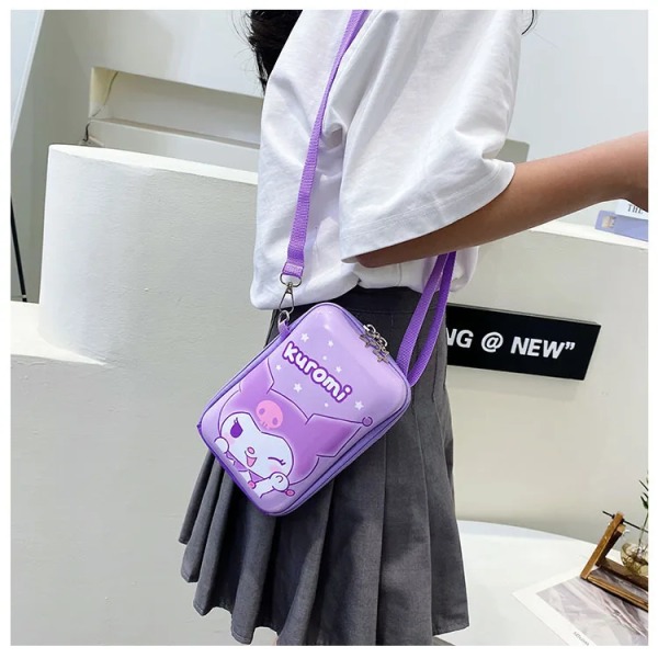 Sanrio Kuromi Messenger Bag för kvinnor Anime Hardshell Bag 6
