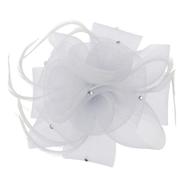 1/2 Häämorsian Ladies Prom Ruusu Sulka Fascinator Hiustenklipsu Valkoinen White 1 Set