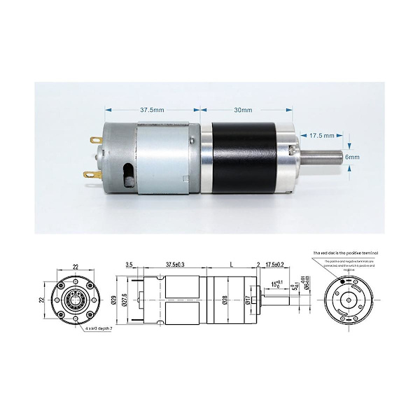 385 Planetarisk girkasse Miniatyr DC-motor Hastighetskontroll