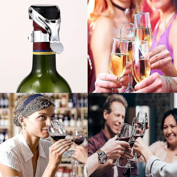 Champagne propper, 4 stk. mousserende vinpropper i rustfrit stål