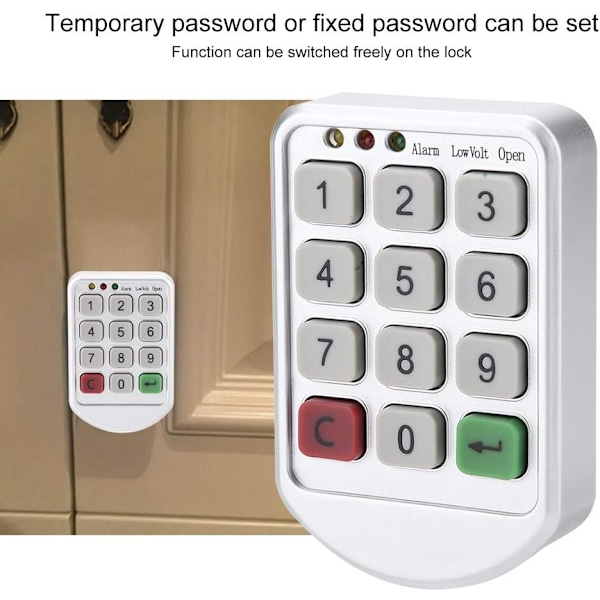 *Elektriskt lås, lås för skåp skåp Digicode kod knappsats wit*
