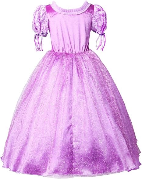 Prinsessan Rapunzel Kostymfestklänning Flickklänning (120cm)