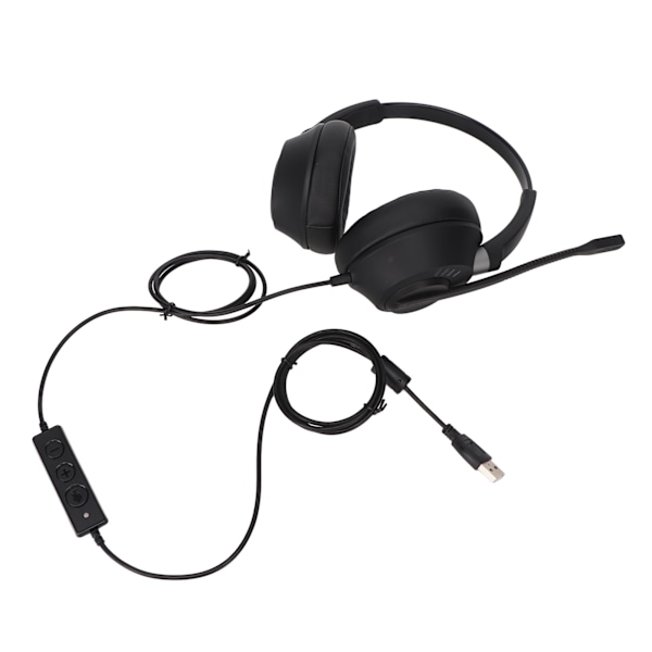 X6D USB 1 Telefon Headset Volum Justerbar Støydempende Binaural Kommunikasjon Hodetelefon for Kontor Hjem