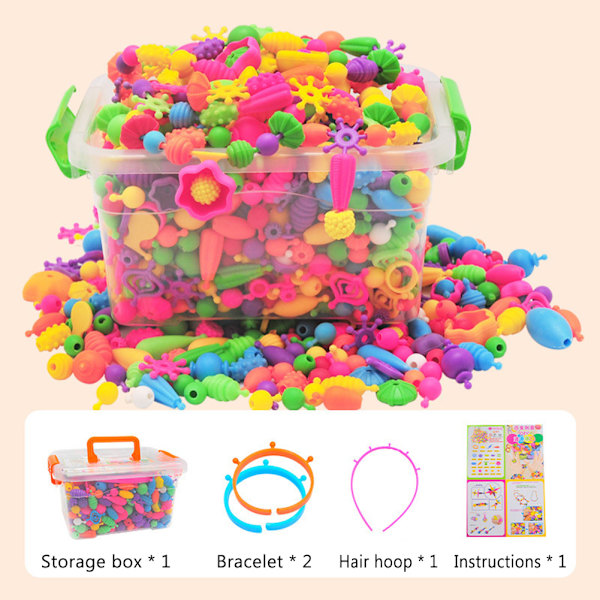 188 st Pop Beads Set för barn Smycken Tillverkning Rolig DIY Hårband Ringar Leksaker för Pojkar Flickor Barn 188 capsules