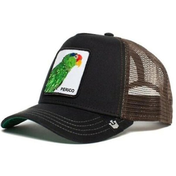 Svart Panther Mesh Cap för vuxna, sommarbaseballkeps, Trucker Cap W-WELLNGS Parrot